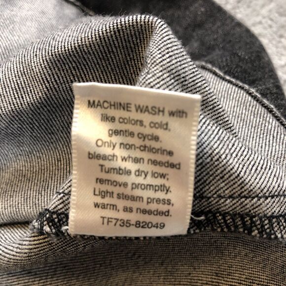 Pendleton Women’s Medium Cotton Blend Dark Wash Denim Look Shacket White Stitch - Picture 7 of 8